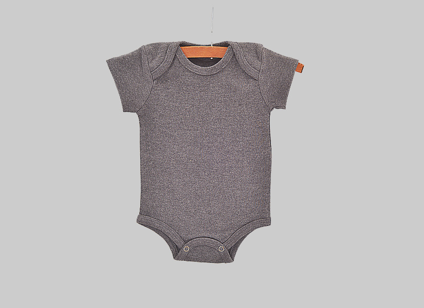 blank, short sleeve baby jumpsuit, Dark Gray color.
