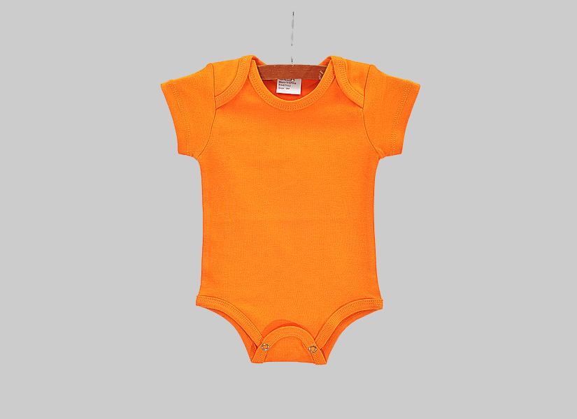 blank, short sleeve baby jumpsuit, Tennesee Orange color.