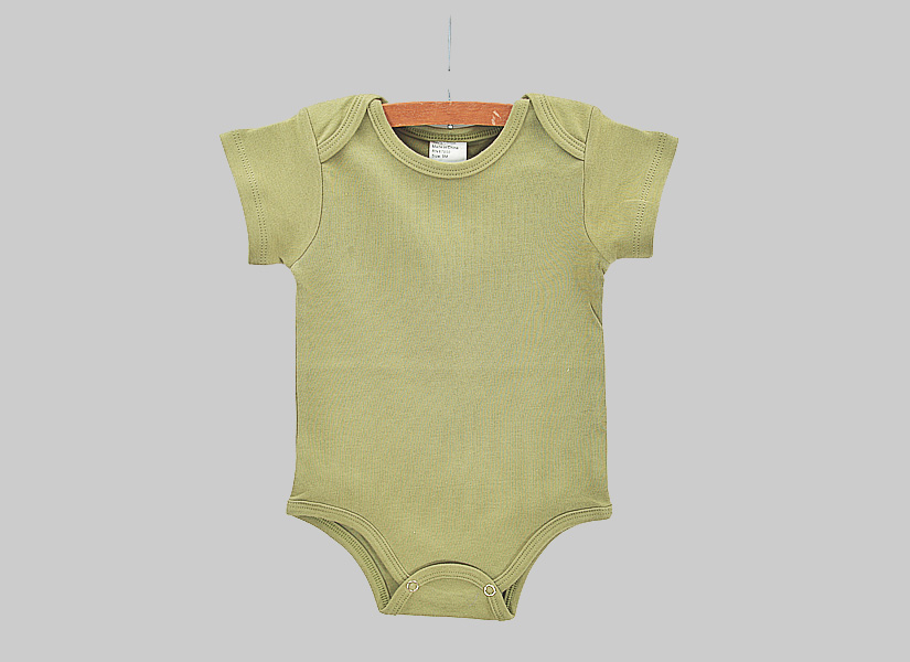 blank, short sleeve baby jumpsuit, Camouflage Green color.