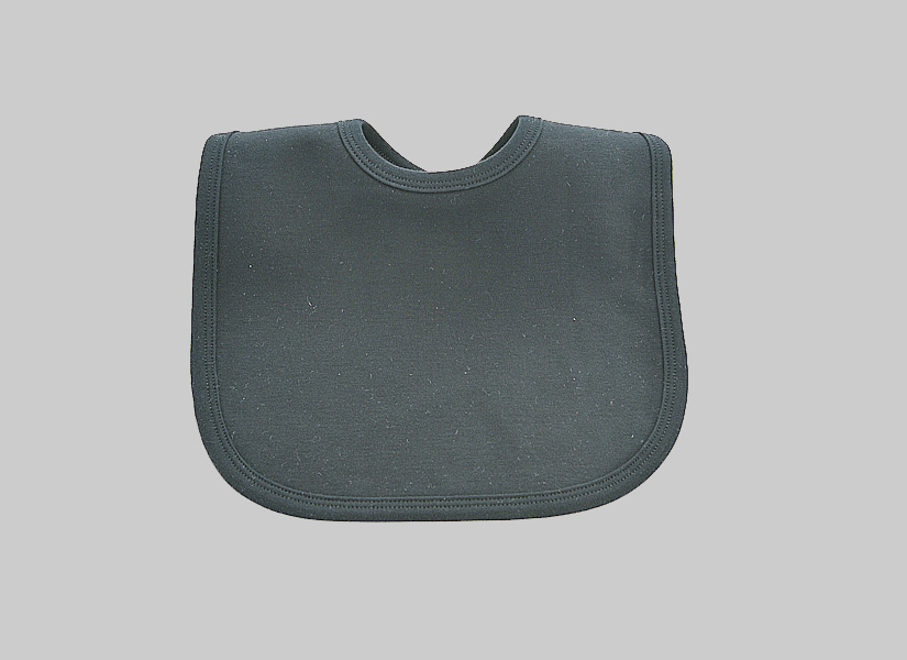 blank baby bib, black color.