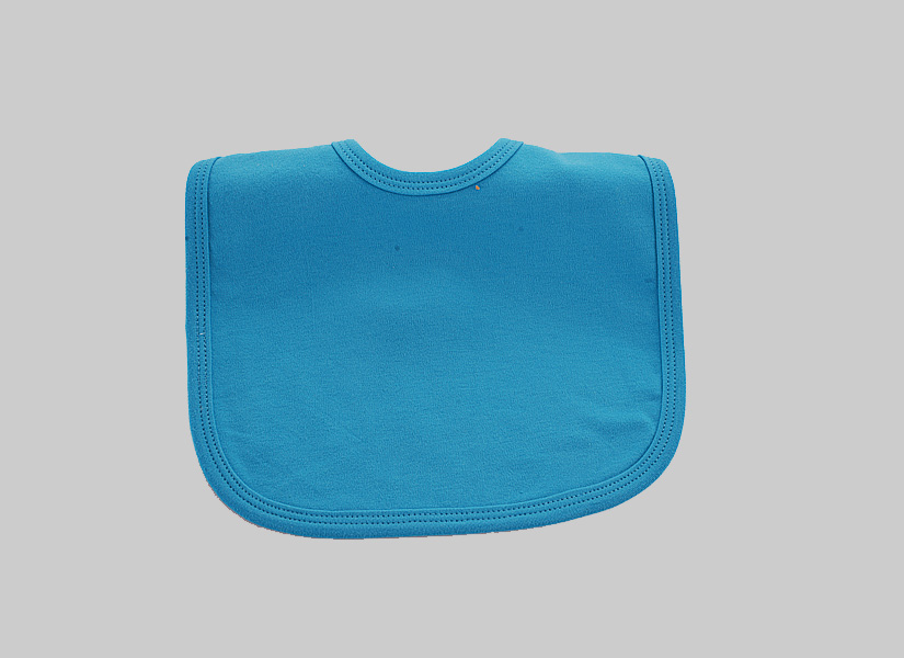blank baby bib, aqua color.