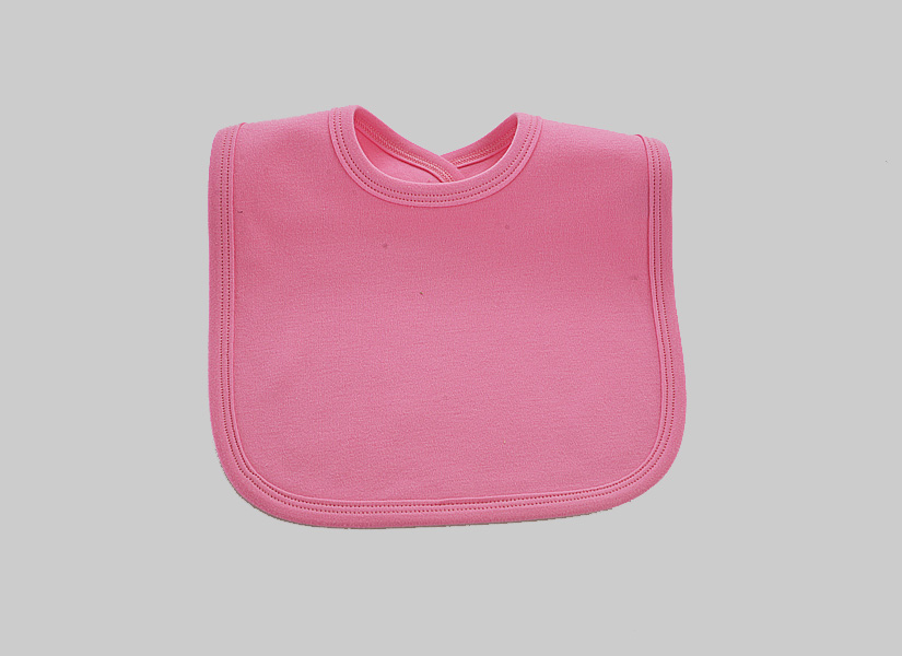blank baby bib, bubble gum pink color.