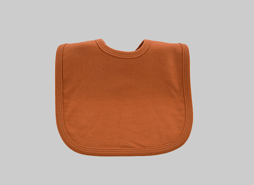 blank baby bib, peach caramel color