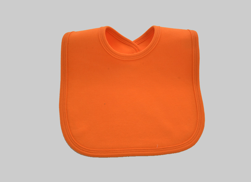 blank baby bib, hot orange color