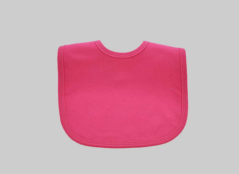 blank baby bib, hot pink color.