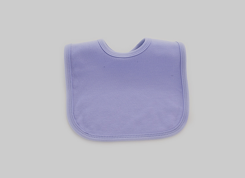 blank baby bib, sweet lavender color.