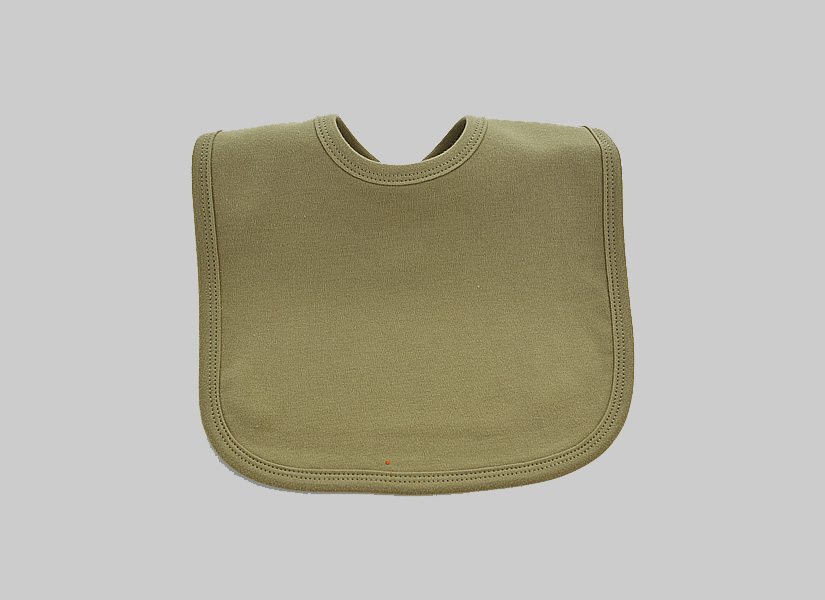 blank baby bib, Mosstone Green color.