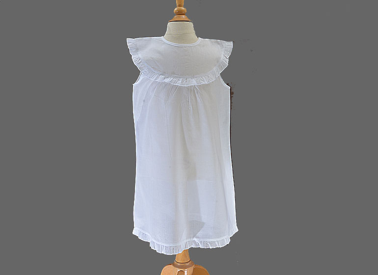 blank, classic sleeveless with ruffles. soft cotton.