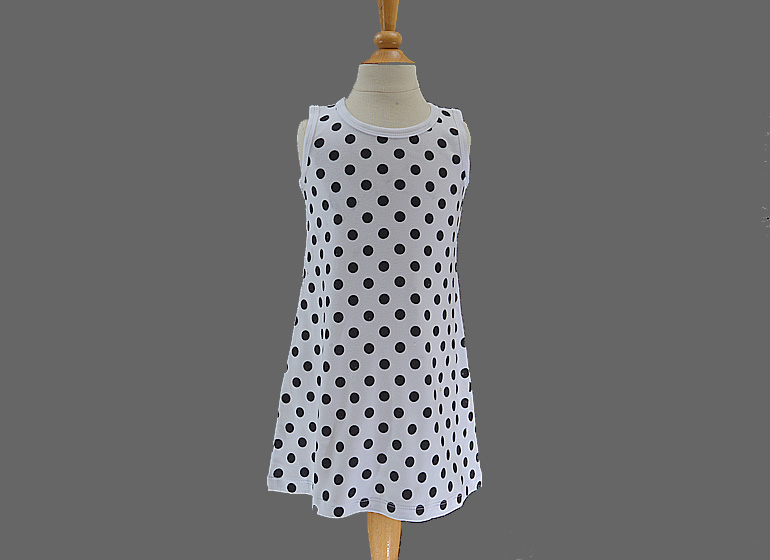 Casual Dress A-Line Style. Big Black Dots