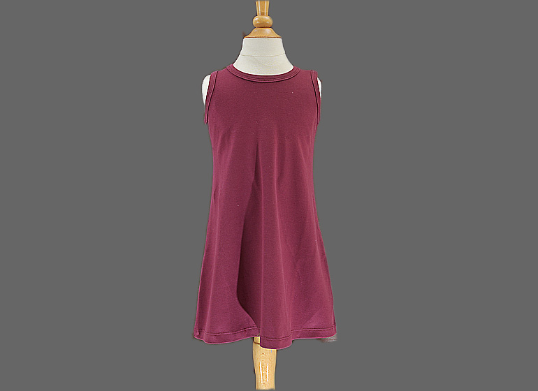 Blank, casual, A-Line Dress, Burgundy Color.