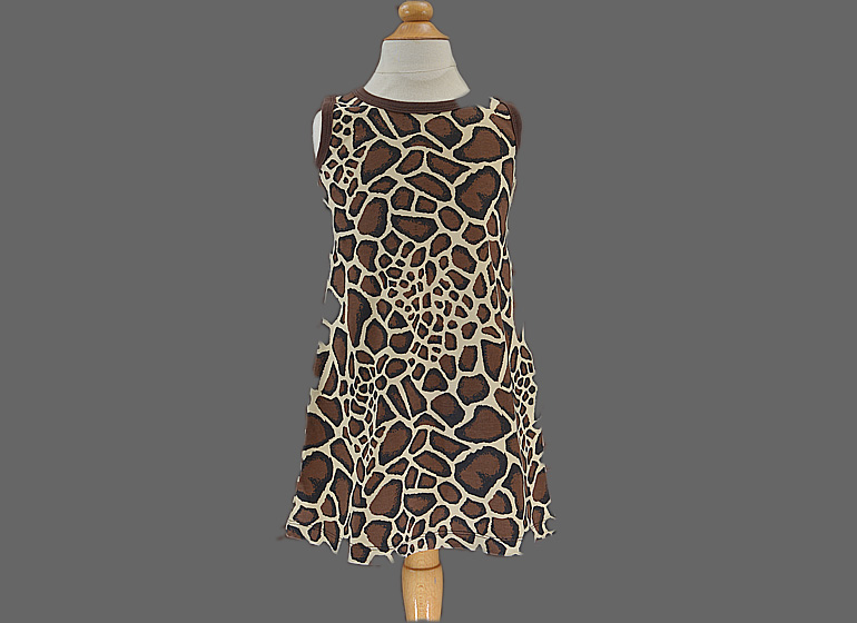 Casual Dress A-Line Style. Giraffe Print.