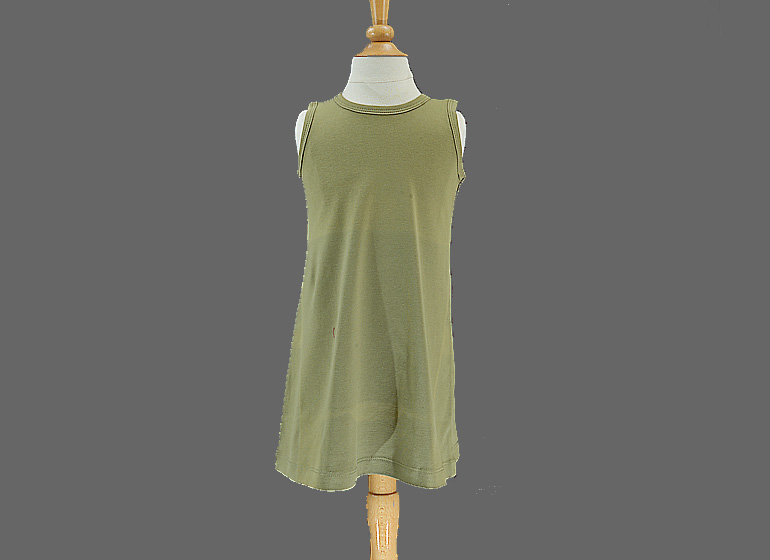 Blank, casual, A-Line Dress, Camouflage Green Color.
