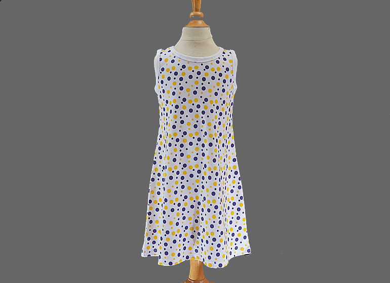 Casual Dress A-Line Style. LSU color Dots