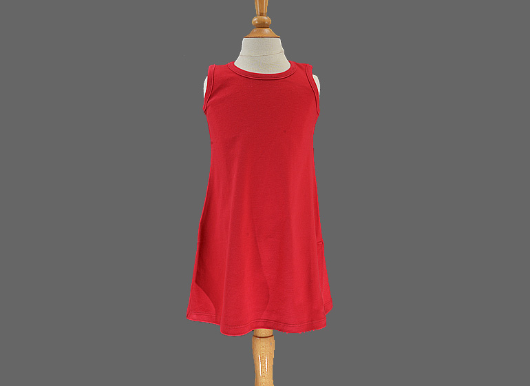 Blank, casual, A-Line Dress, Red Color.