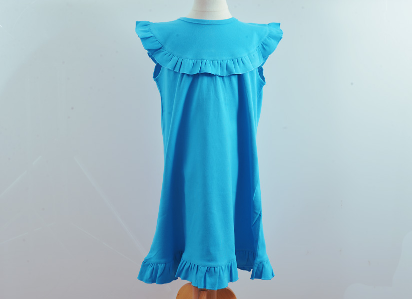 Blank, classic dress, sleeveless style. aqua blue color.