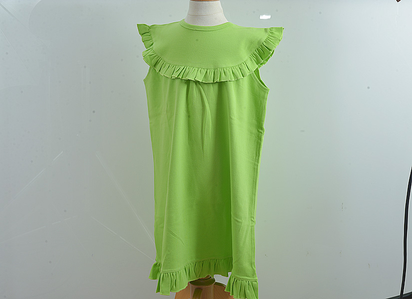 Blank, classic dress, sleeveless style. hot green color.