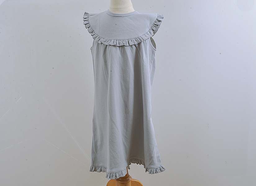 Blank, classic dress, sleeveless style. Silver Gray color.