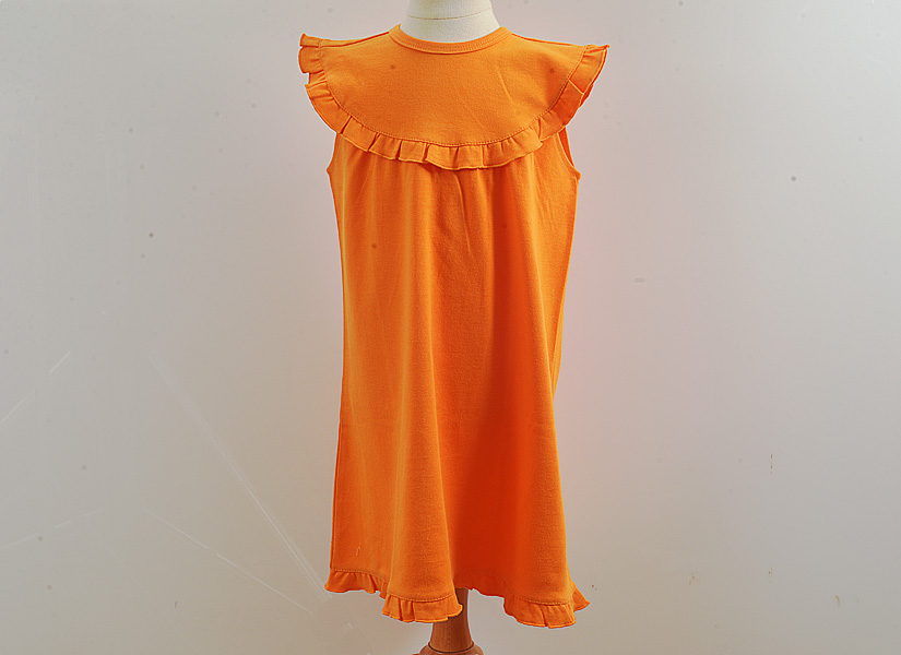 Blank, classic dress, sleeveless style. Tennessee Orange color.