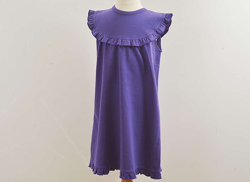 Blank, classic dress, sleeveless style. LSU Purple color.